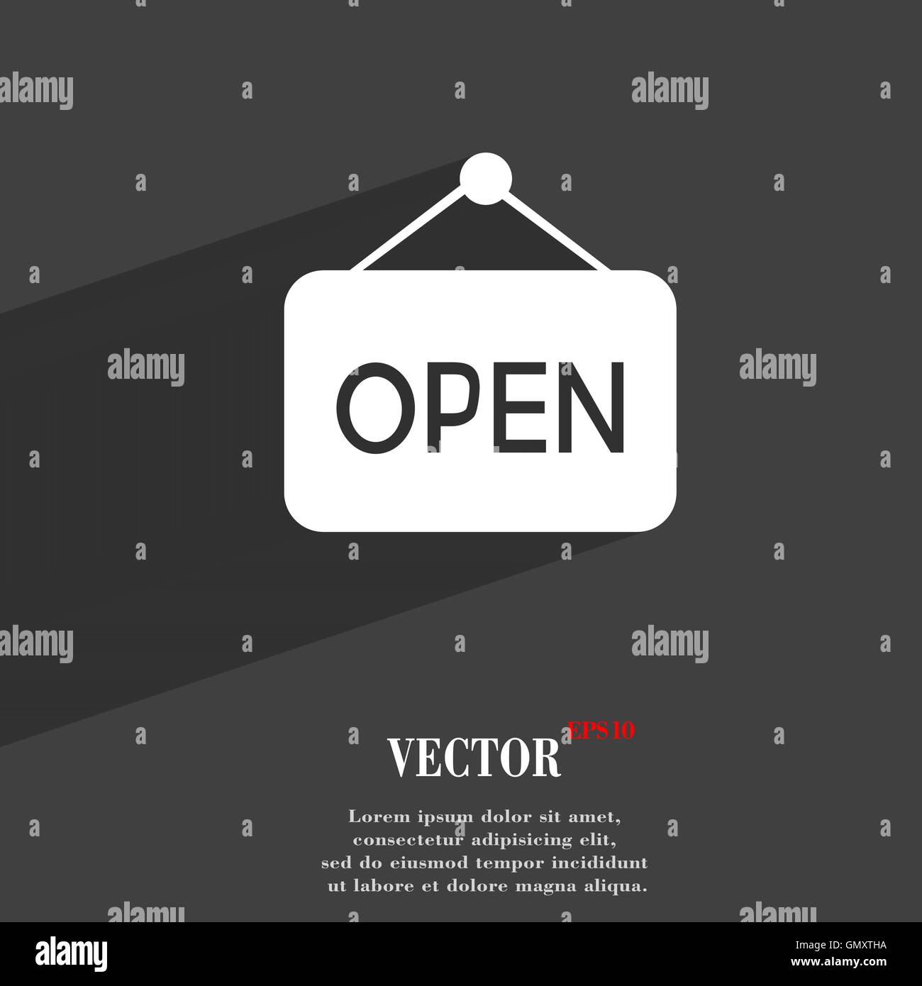 Symbole ouvert télévision web design moderne avec grande ombre et de l'espace pour votre texte. Vector Illustration de Vecteur