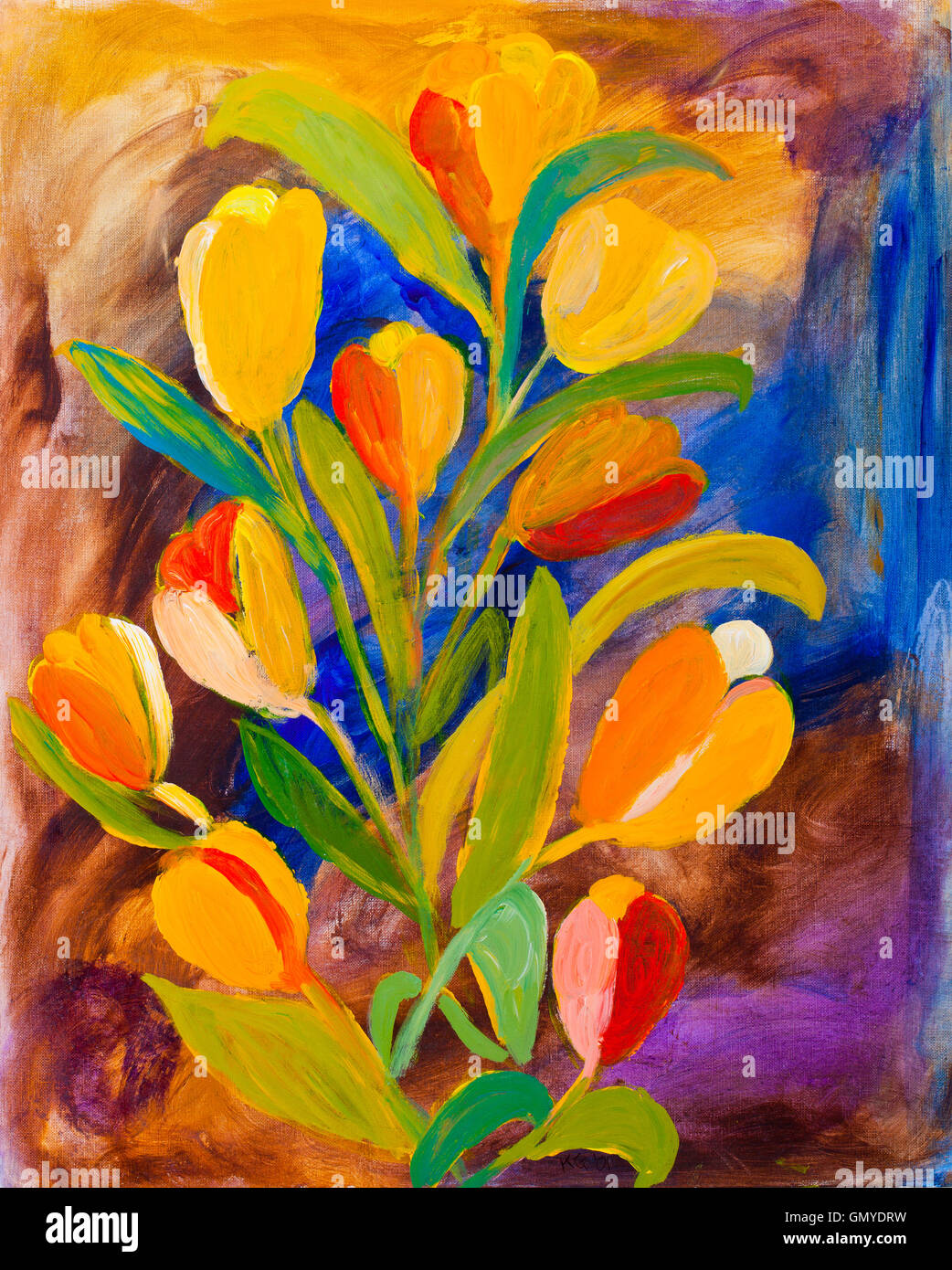 Peinture de tulipes par Kay Gale Banque D'Images