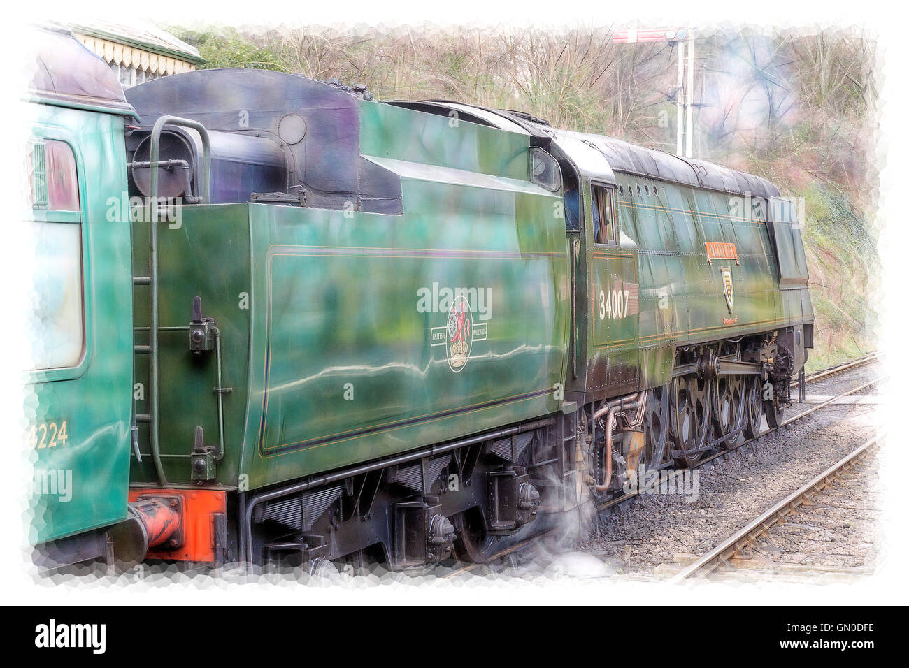 La ligne de chemin de fer du patrimoine du cresson dans le Hampshire Banque D'Images
