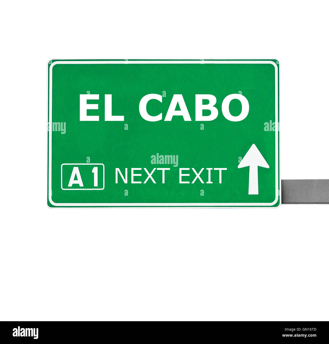 EL CABO road sign isolated on white Banque D'Images