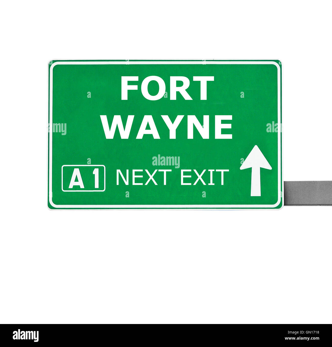 FORT WAYNE road sign isolated on white Banque D'Images