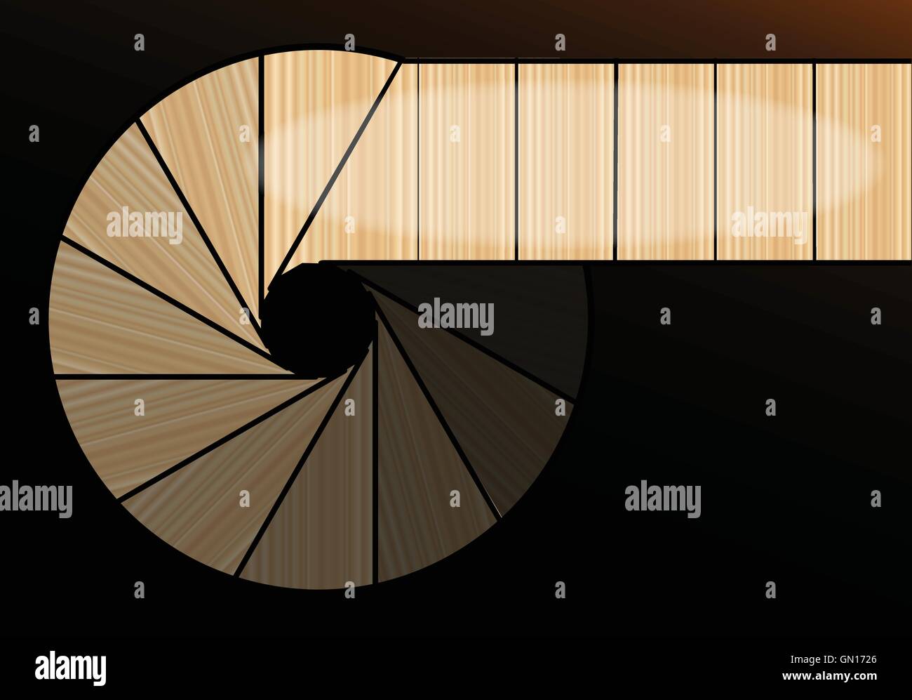 Une pièce sombre en colimaçon Illustration de Vecteur