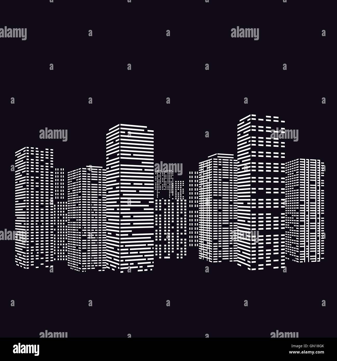 Gratte-ciel à soir Illustration de Vecteur