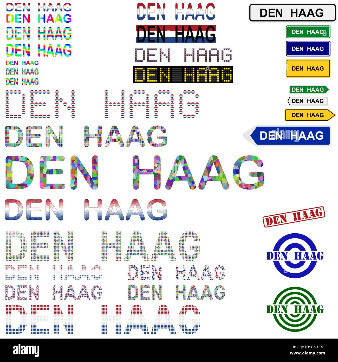 Den Haag (La Haye) set design texte Illustration de Vecteur