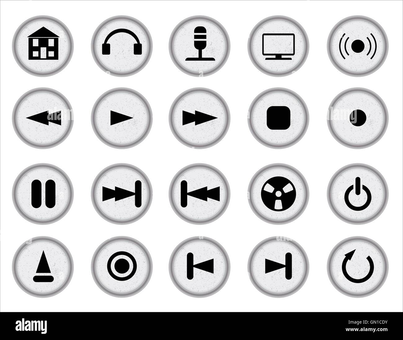 Audio Web Icon Set Illustration de Vecteur