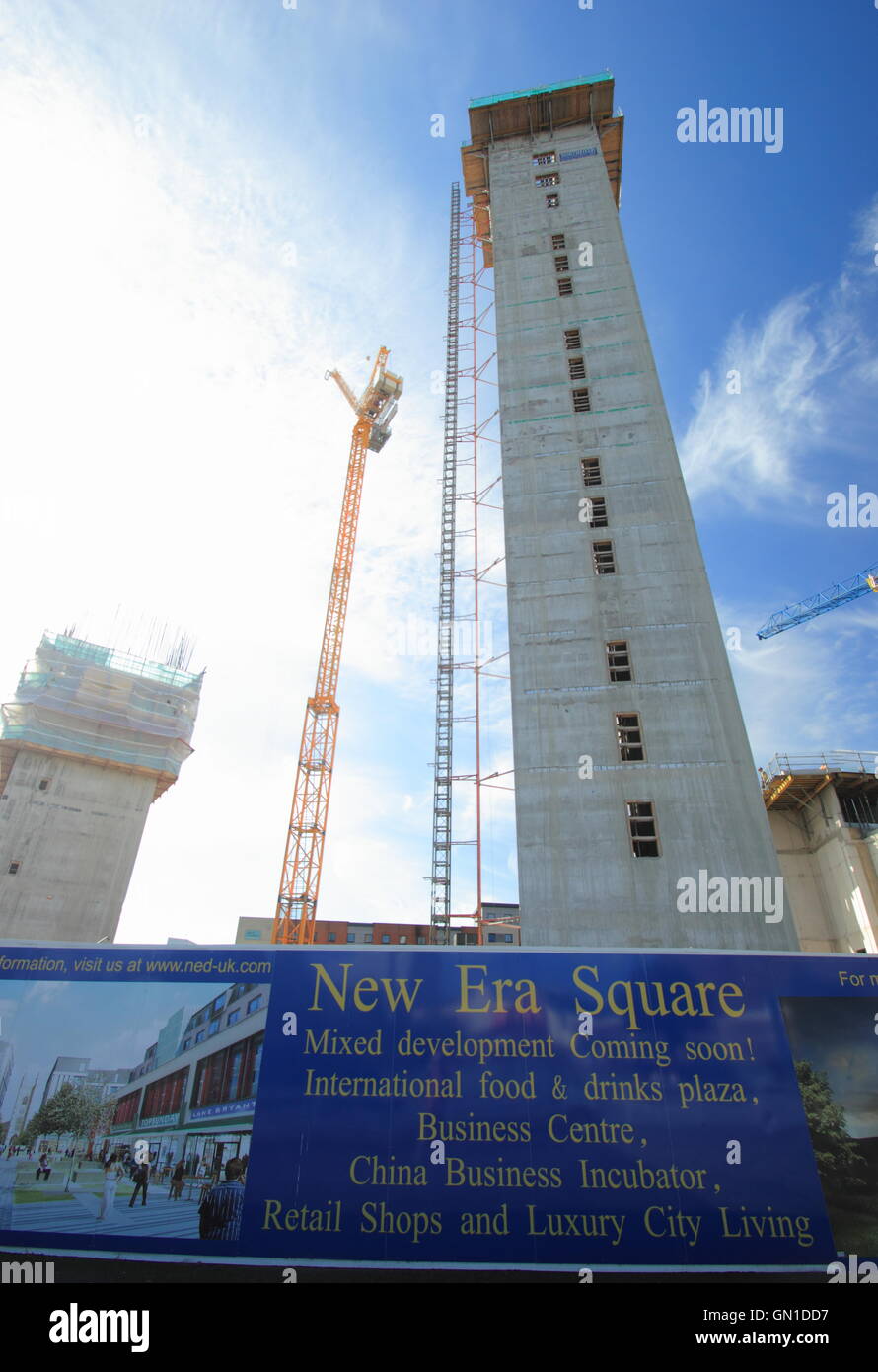 En cours de construction d'un £65M Chine Chinatown adossés ; projet 'Nouvelle Ère Carré' Sheffield Yorkshire du nord de l'Angleterre UK Banque D'Images