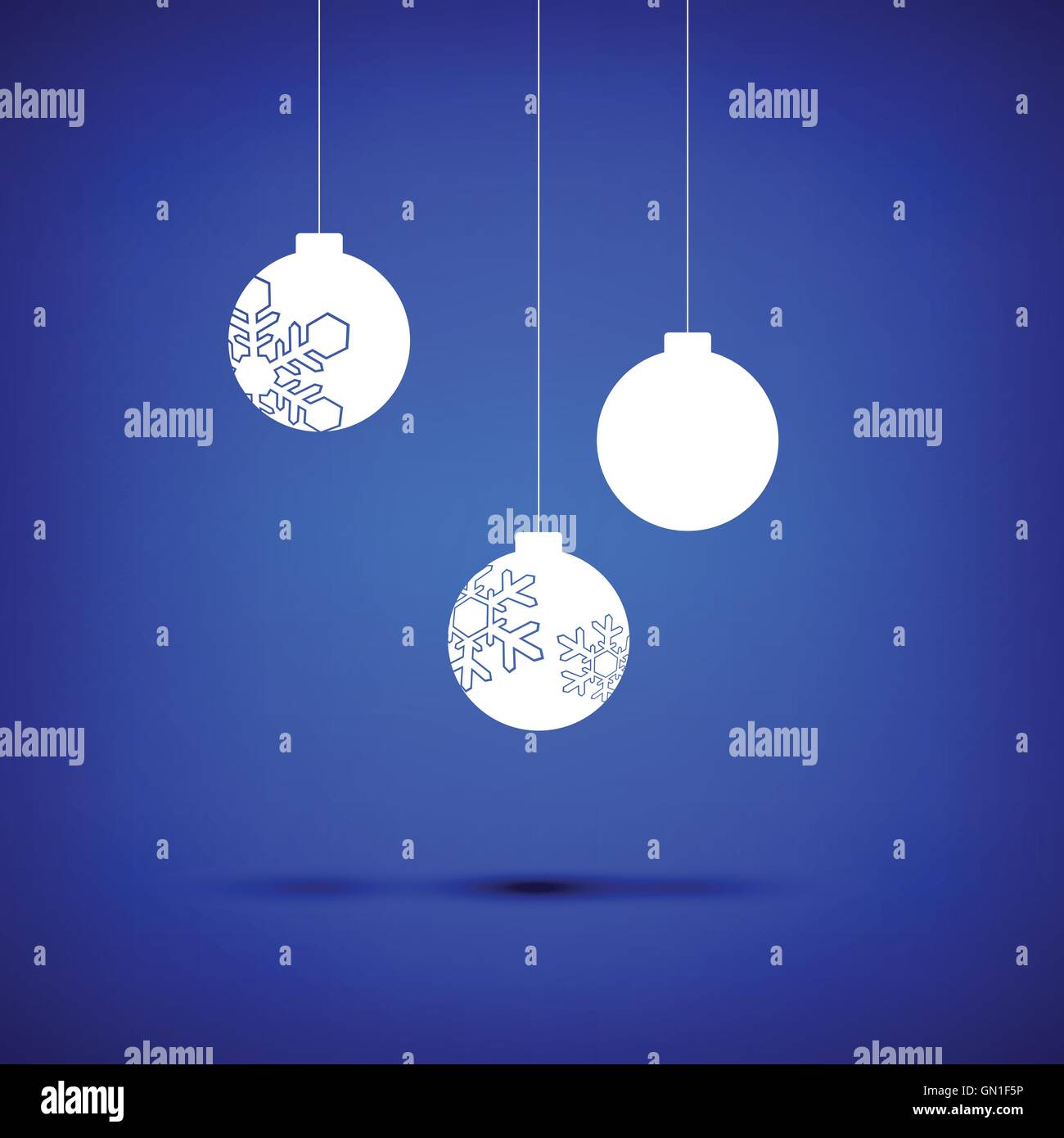 Boule de Noël blanc sur bleu Illustration de Vecteur