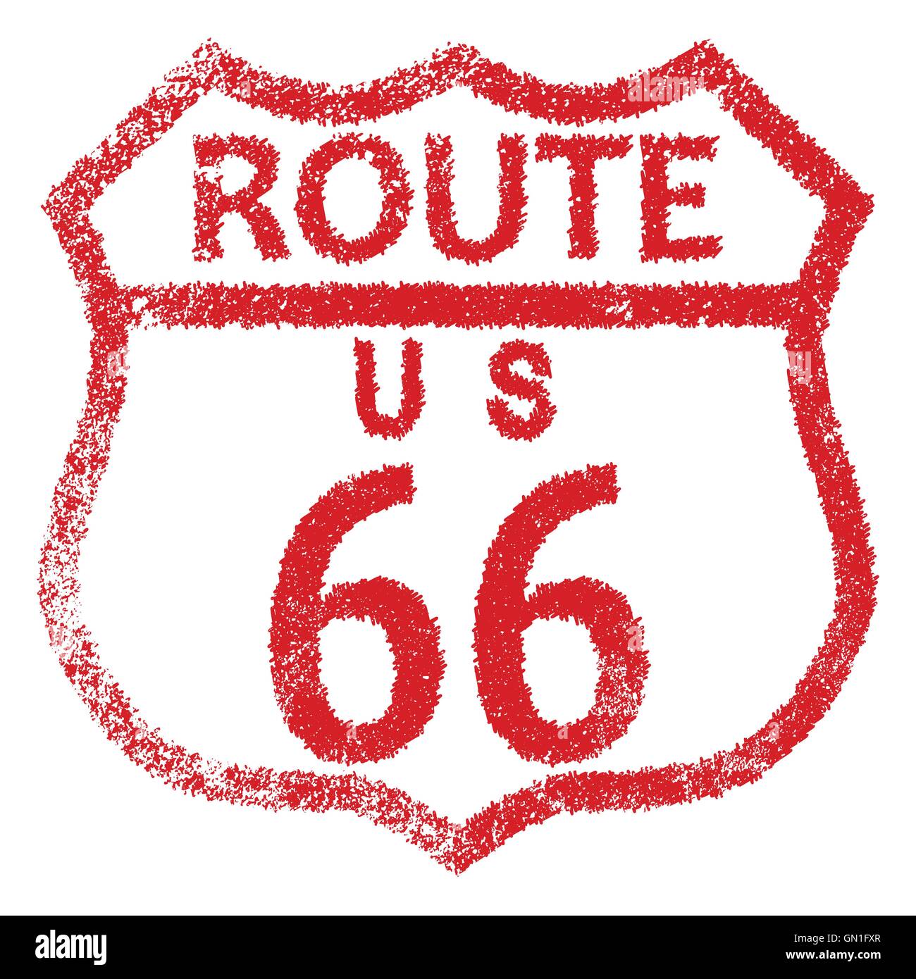 Timbre de route 66 Illustration de Vecteur