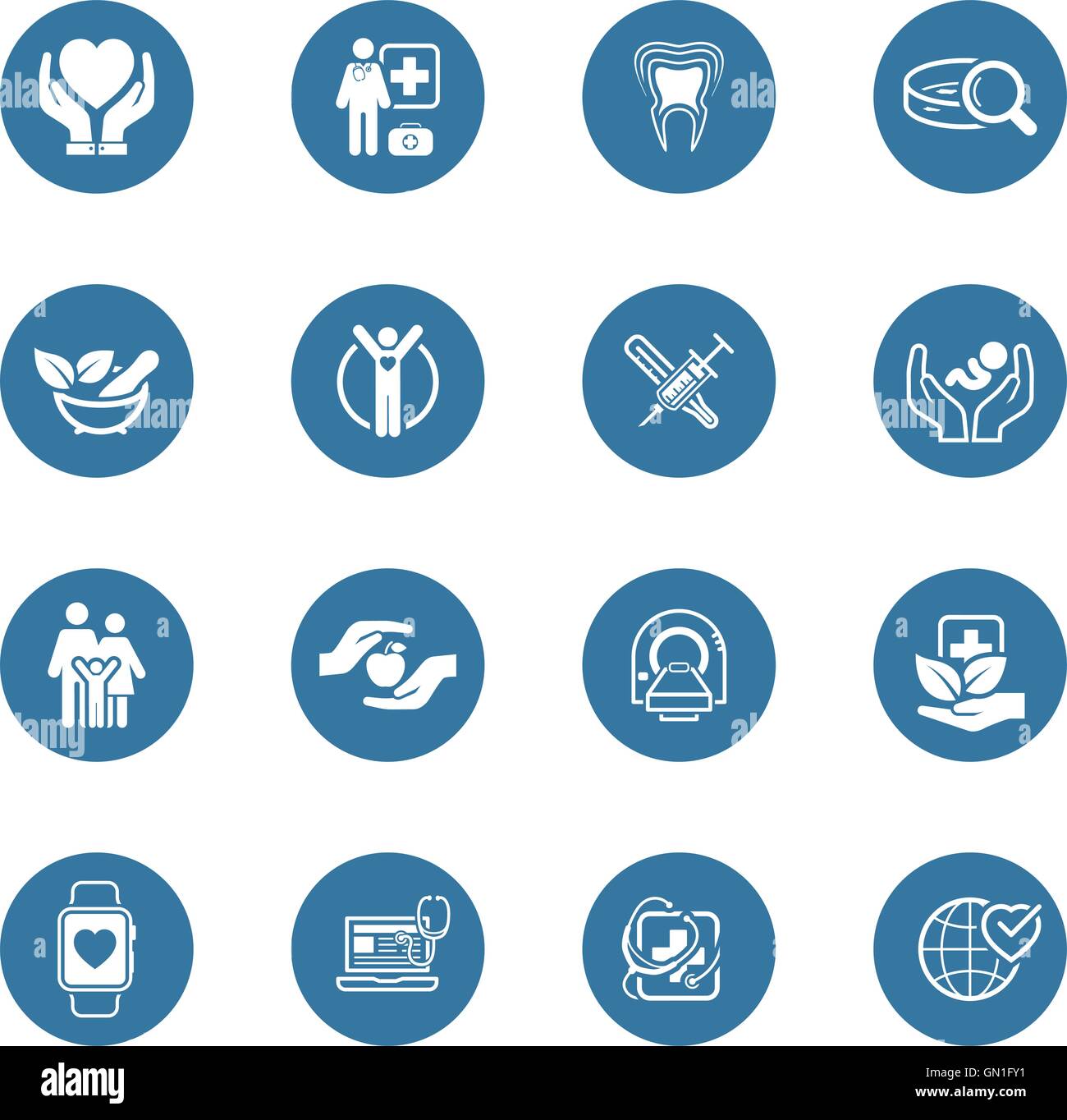 Medical and Health Care Icons Set. Modèle plat. Illustration de Vecteur