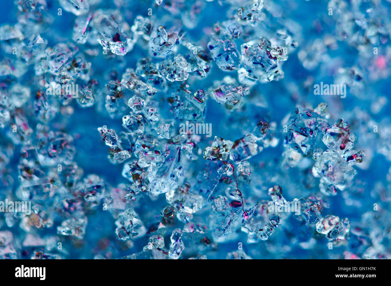 Arrière-plan de cristaux bleu macro photographie Banque D'Images