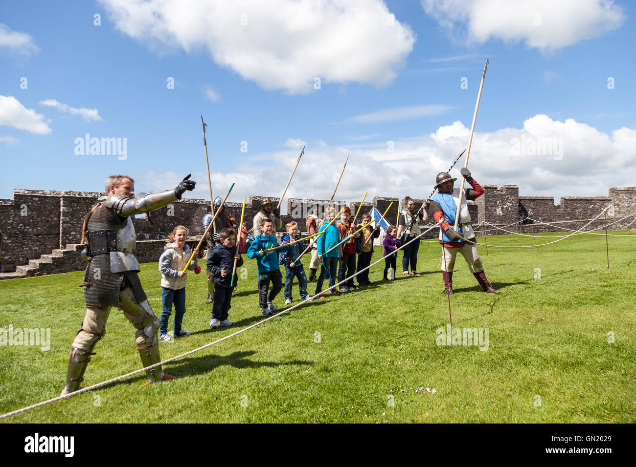 Château de Pembroke à Fayre de printemps - Journée médiévale Banque D'Images