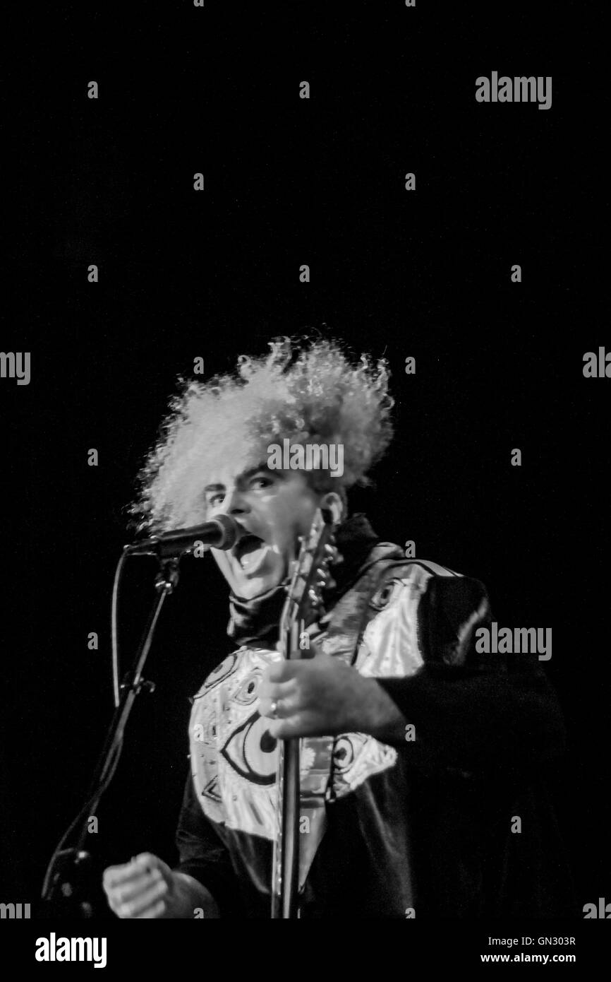 Northampton, Massachusetts, USA, 27 août 2016. Buzz Osborne, membre fondateur et chanteur de Melvins, au Théâtre Calvin. Banque D'Images