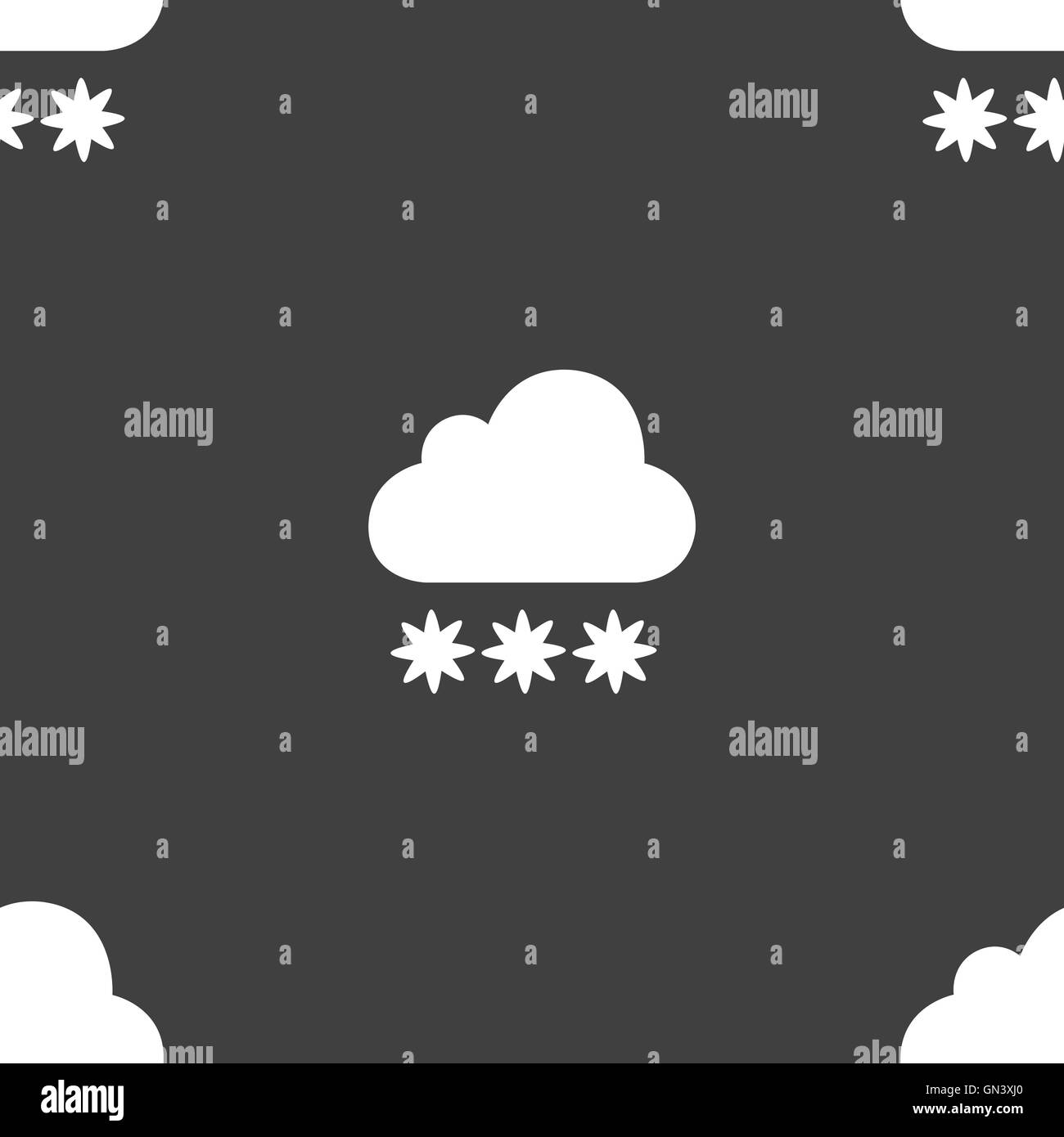 Icône nuage de neige signe. Motif transparente sur un fond gris. Vector Illustration de Vecteur