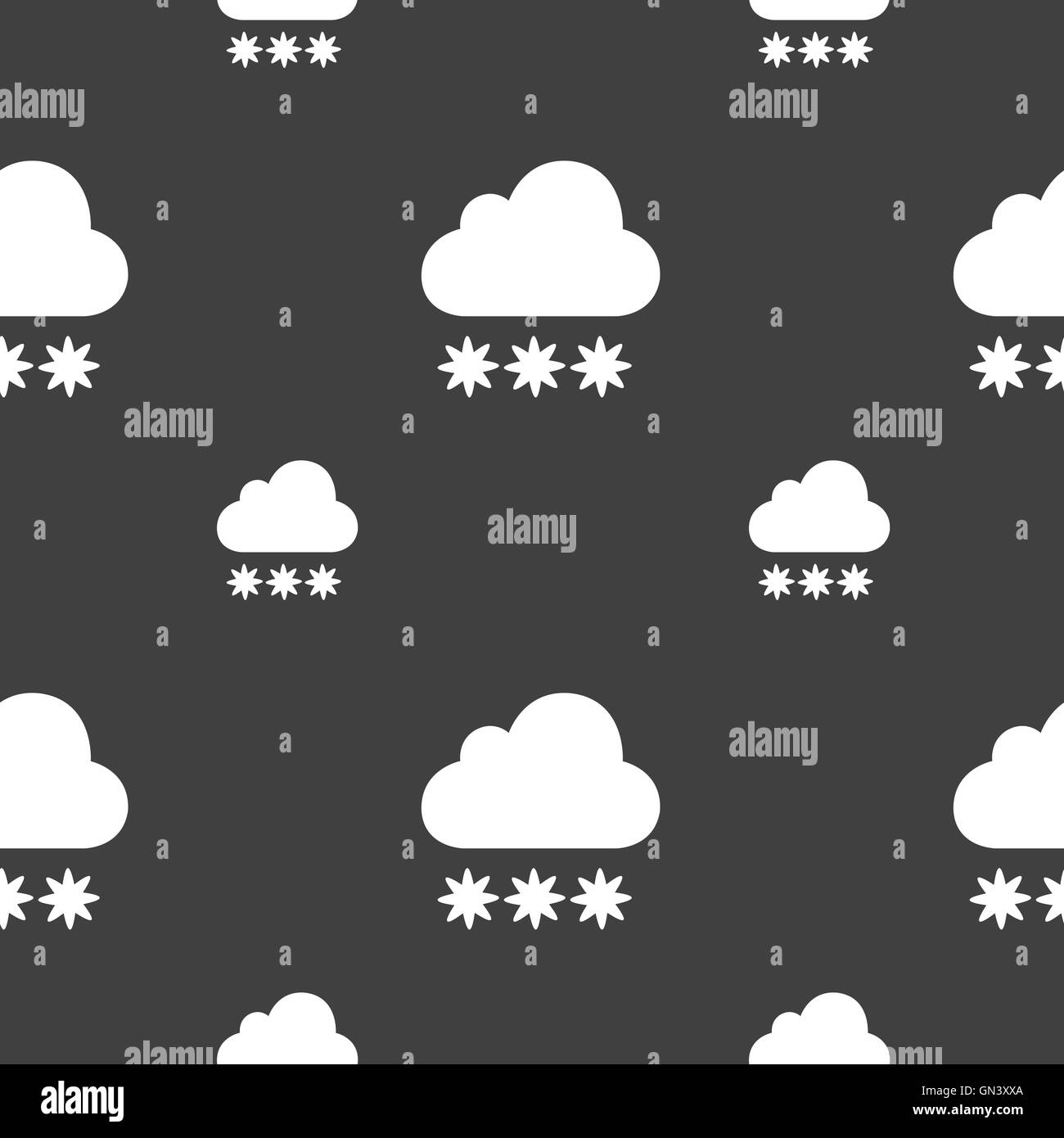 Icône nuage de neige signe. Motif transparente sur un fond gris. Vector Illustration de Vecteur