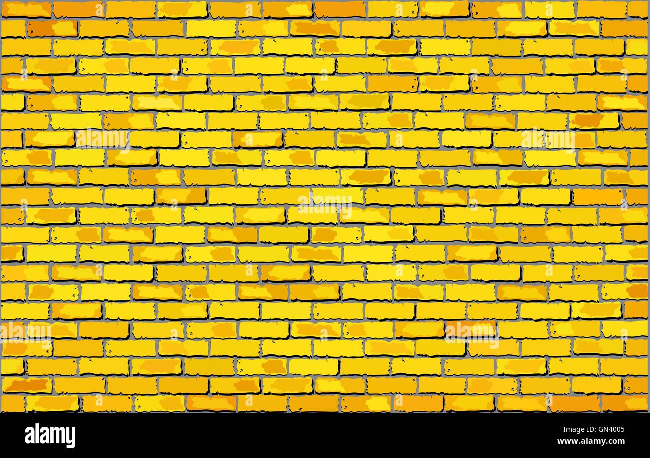 Mur de brique jaune Illustration de Vecteur