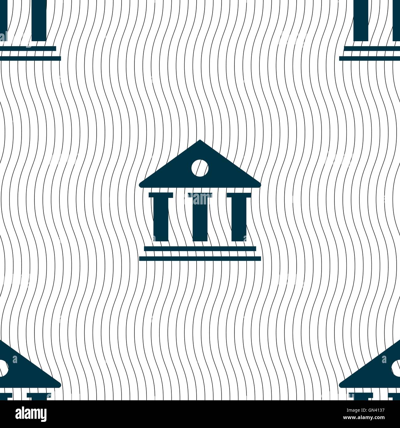 L'icône banque signe. Motif géométrique transparente avec la texture. Vector Illustration de Vecteur