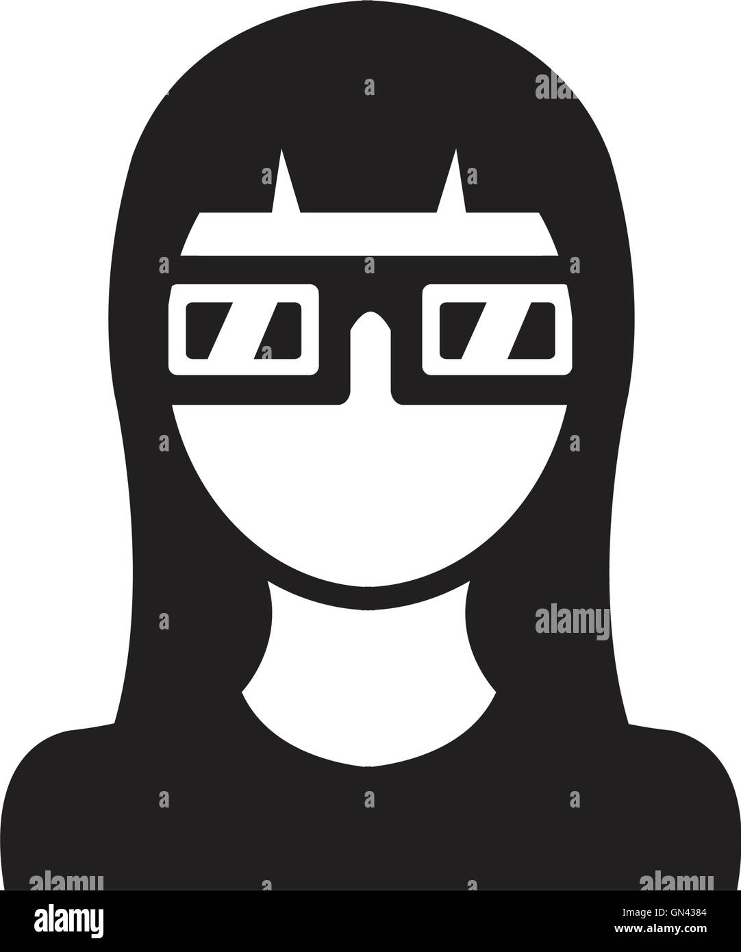 Icône de lunettes 3D Illustration de Vecteur