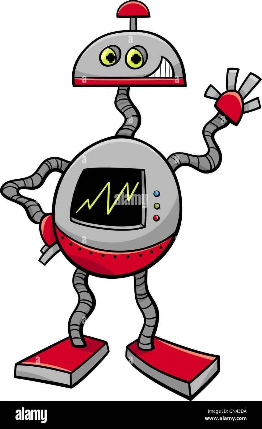 Robot ou droid cartoon illustration Illustration de Vecteur