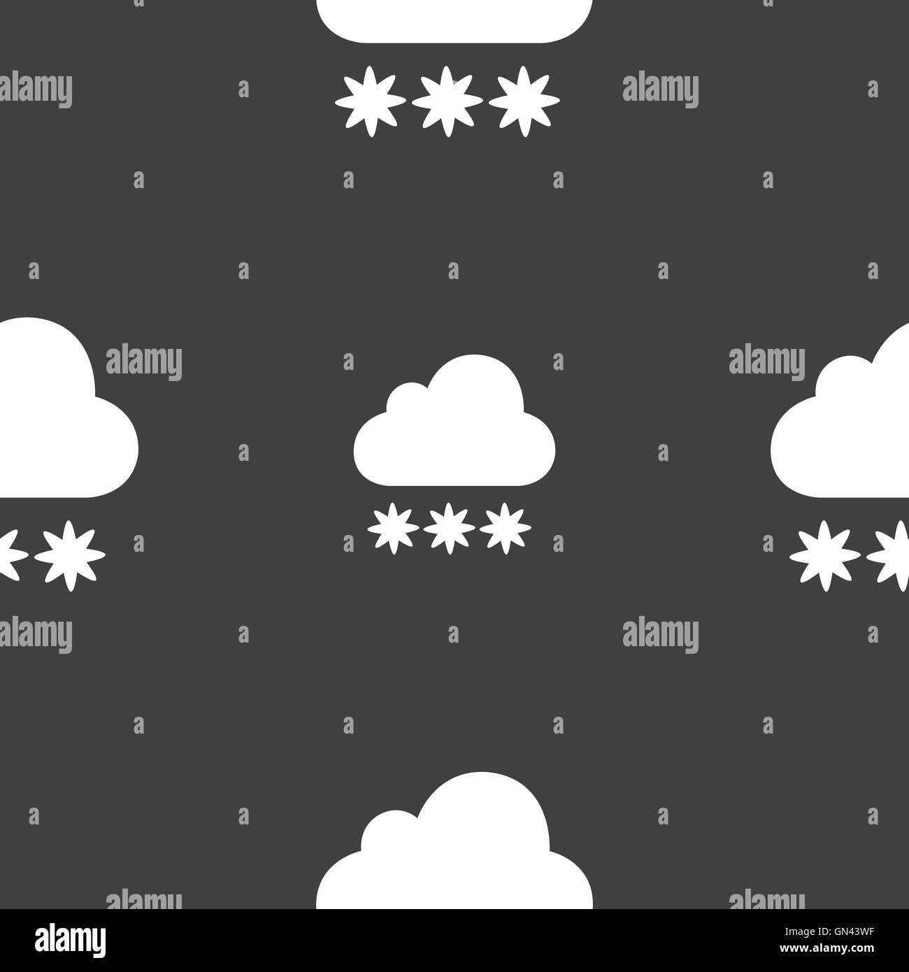 Icône nuage de neige signe. Motif transparente sur un fond gris. Vector Illustration de Vecteur