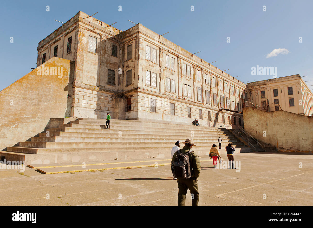 La cour de récréation était la cour utilisés par les détenus du pénitencier fédéral d'Alcatraz entre 1934 et 1963. Banque D'Images