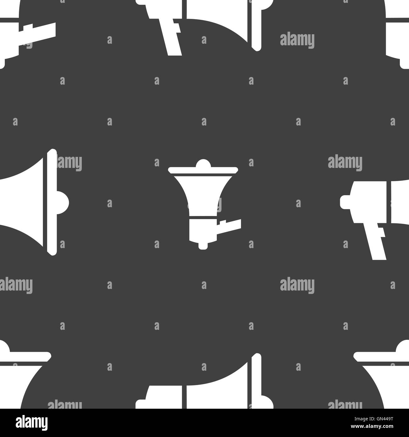 L'icône Web Le Gramophone signe. Motif transparente sur un fond gris. Vector Illustration de Vecteur