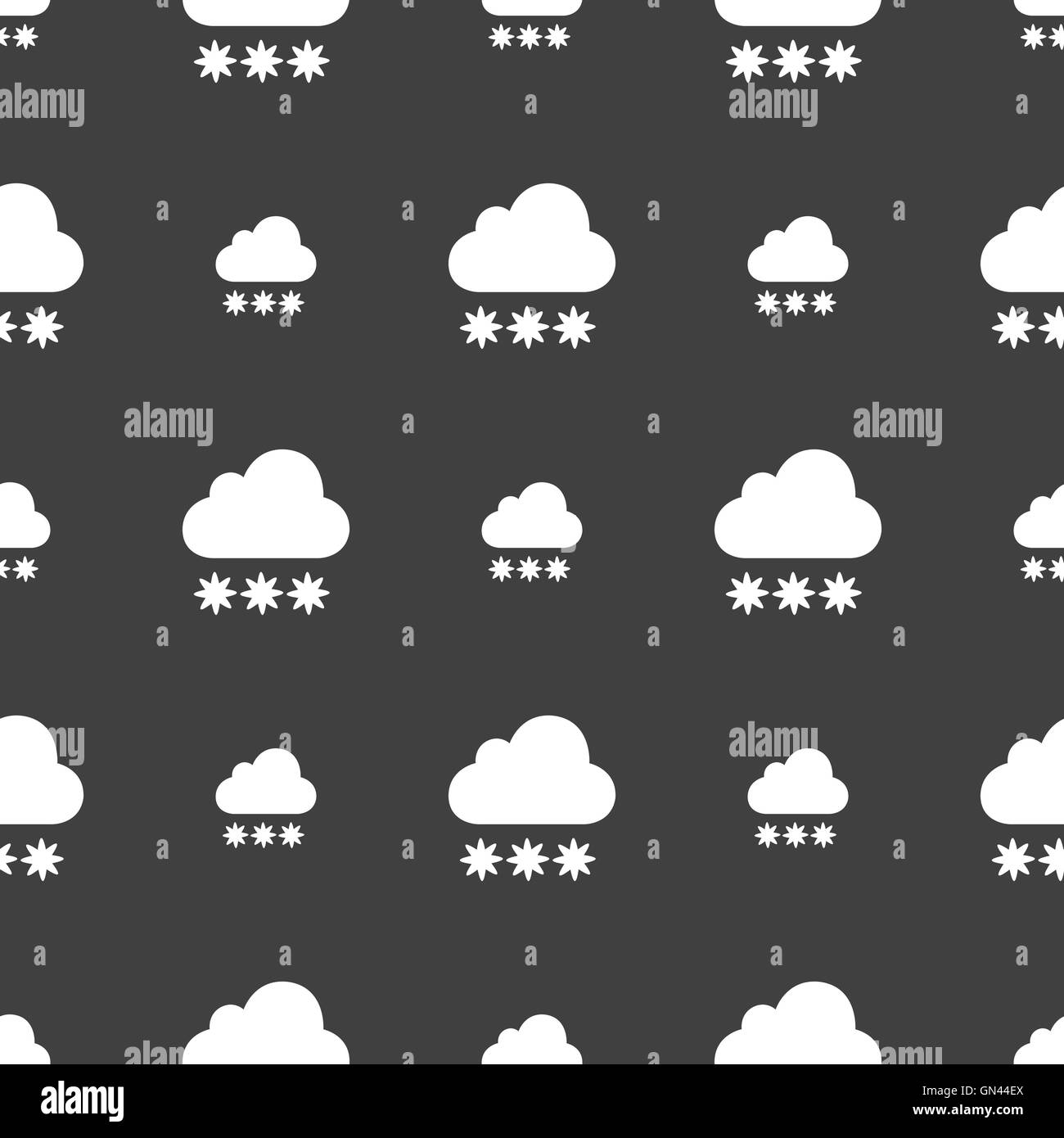 Icône nuage de neige signe. Motif transparente sur un fond gris. Vector Illustration de Vecteur