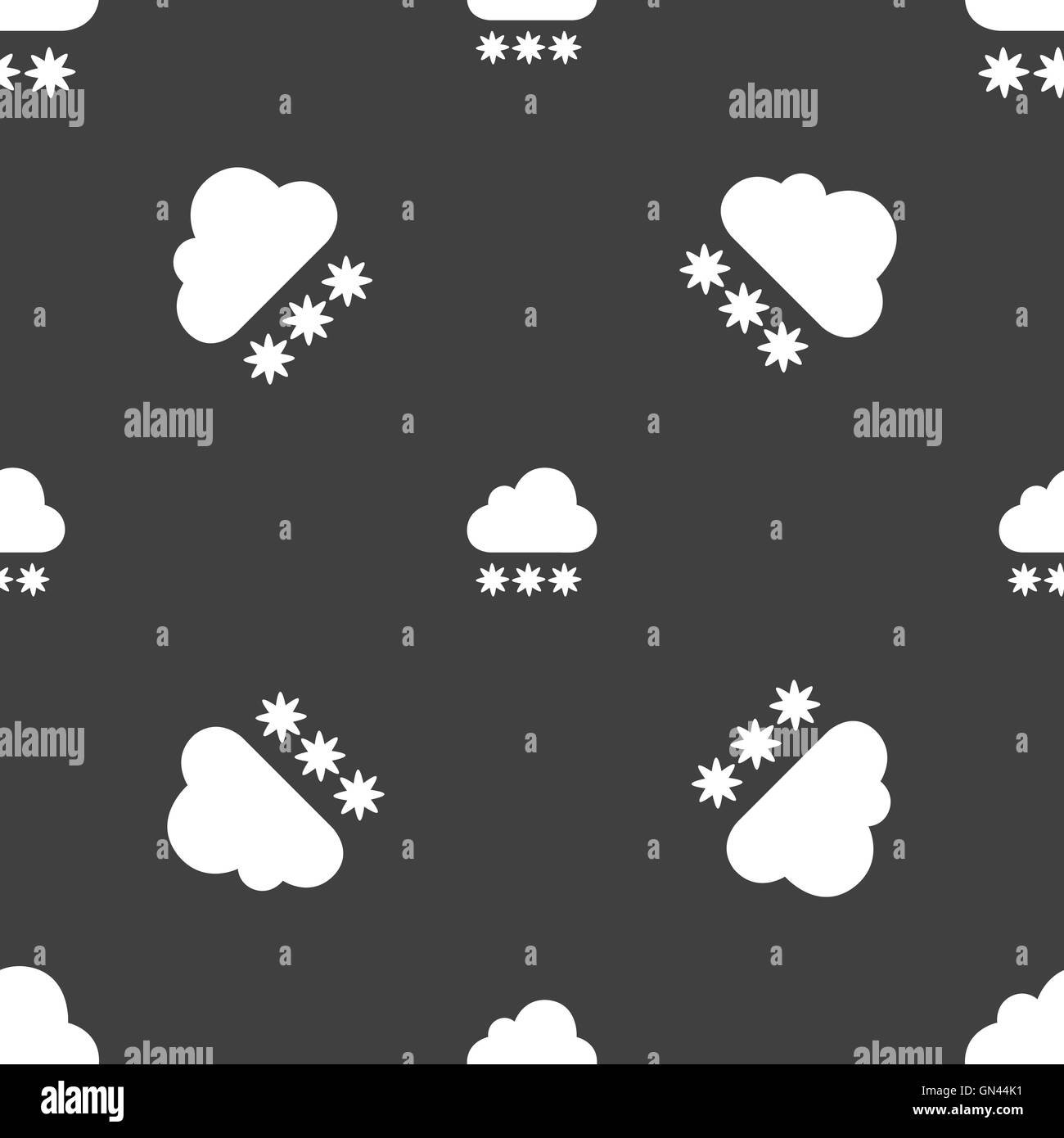 Icône nuage de neige signe. Motif transparente sur un fond gris. Vector Illustration de Vecteur