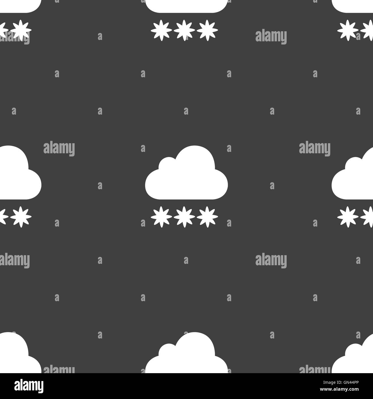 Icône nuage de neige signe. Motif transparente sur un fond gris. Vector Illustration de Vecteur