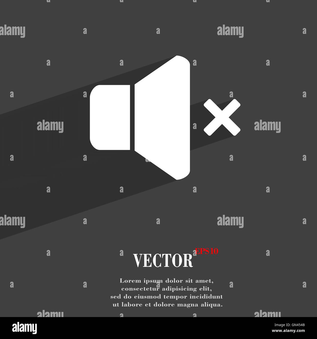 Pas de symbole Volume télévision web design moderne avec grande ombre et de l'espace pour votre texte. Vector Illustration de Vecteur