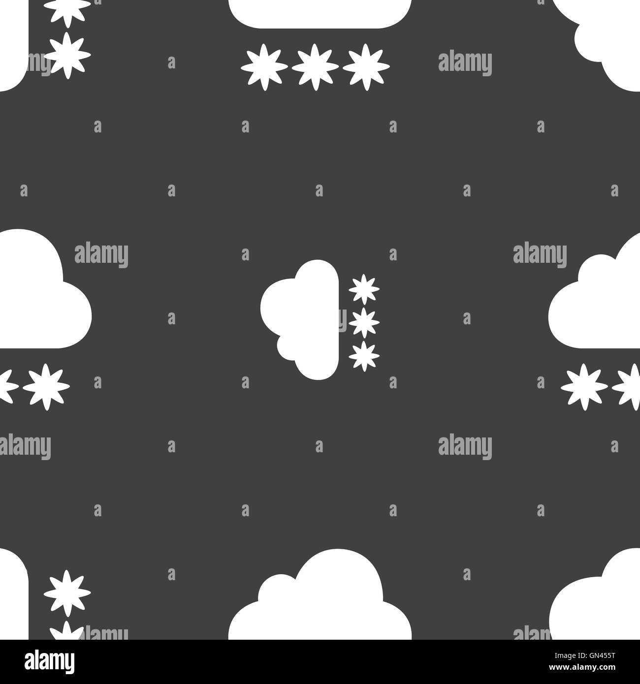 Icône nuage de neige signe. Motif transparente sur un fond gris. Vector Illustration de Vecteur