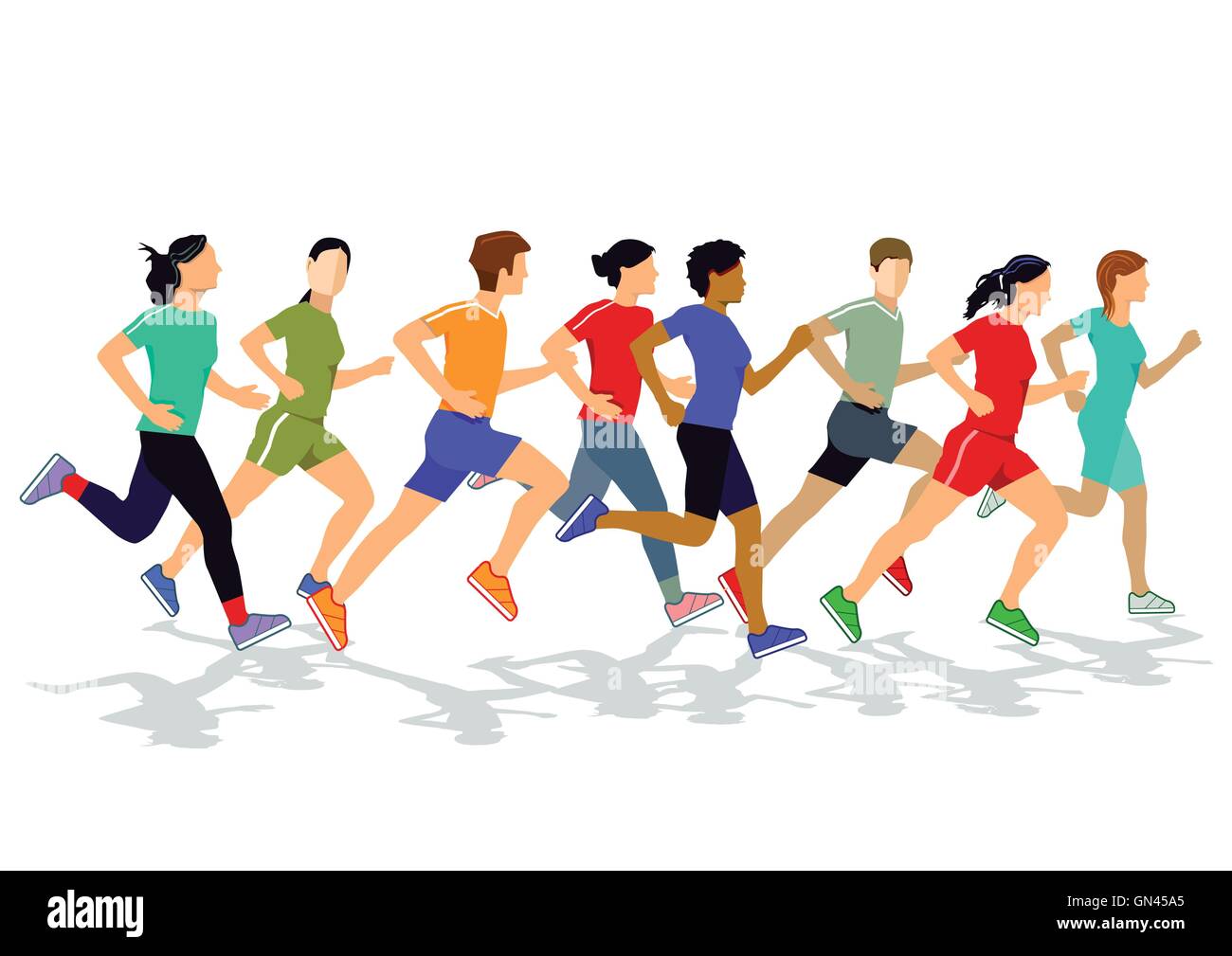 Les joggeurs et coureurs Illustration de Vecteur