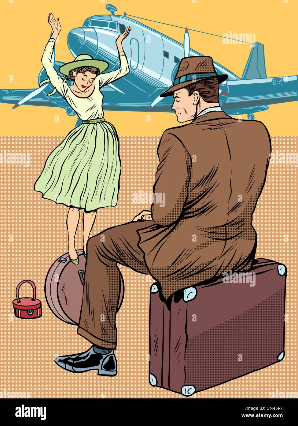 Les passagers de l'aéroport Illustration de Vecteur