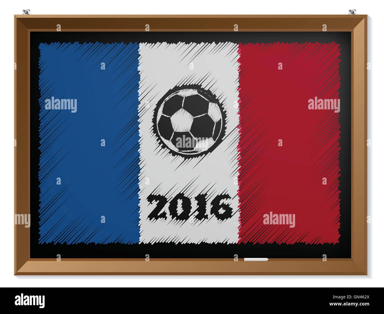 La France d'un drapeau et d'soccerbal on chalkboard Illustration de Vecteur