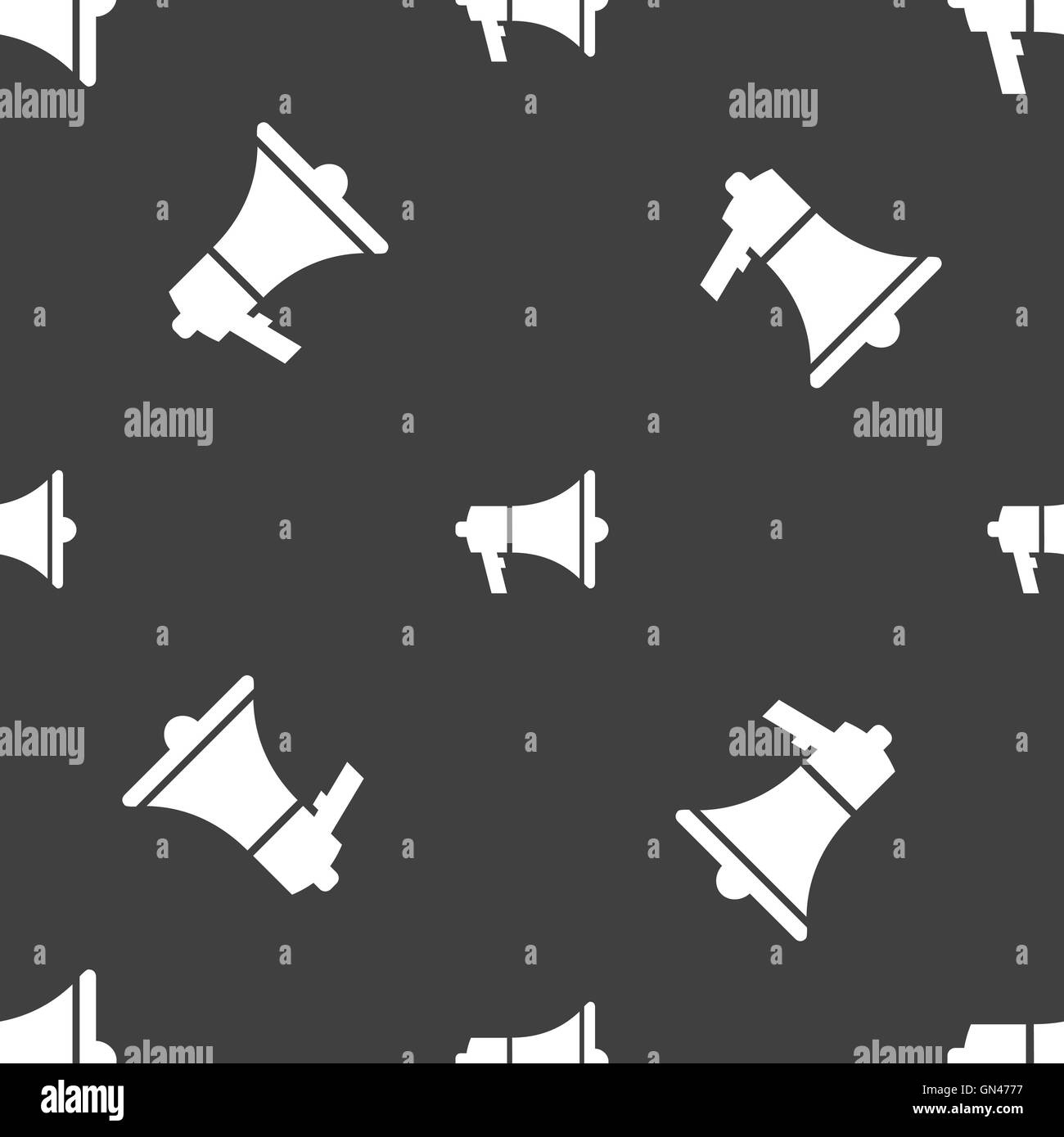 L'icône Web Le Gramophone signe. Motif transparente sur un fond gris. Vector Illustration de Vecteur