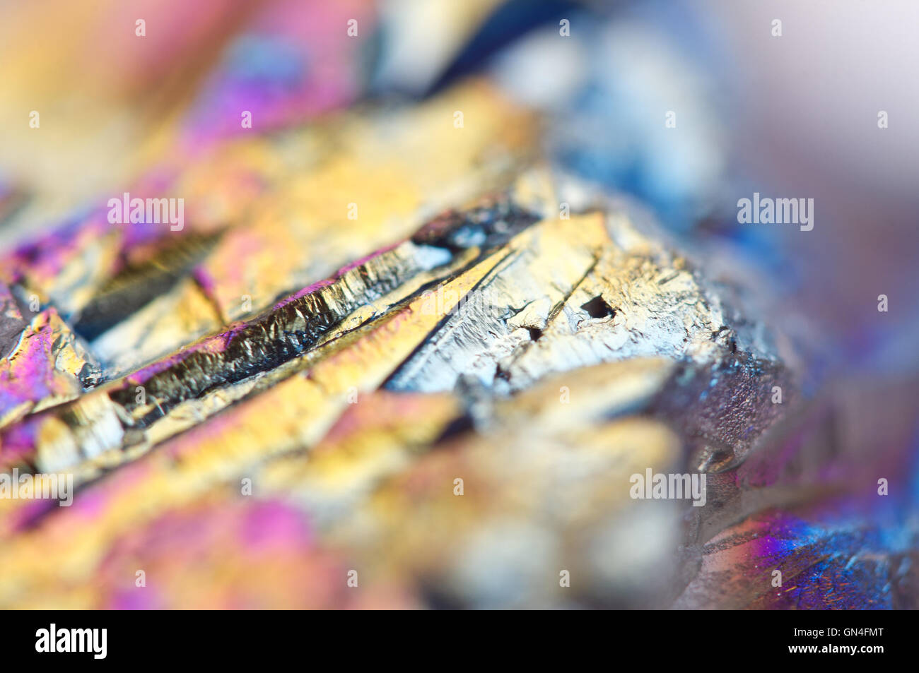 Abstract colorful metal Quartz Multi-Titanizing, fond de couleur. Macro Banque D'Images