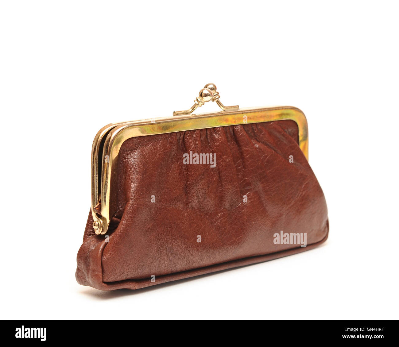 Portefeuille marron vide Banque D'Images