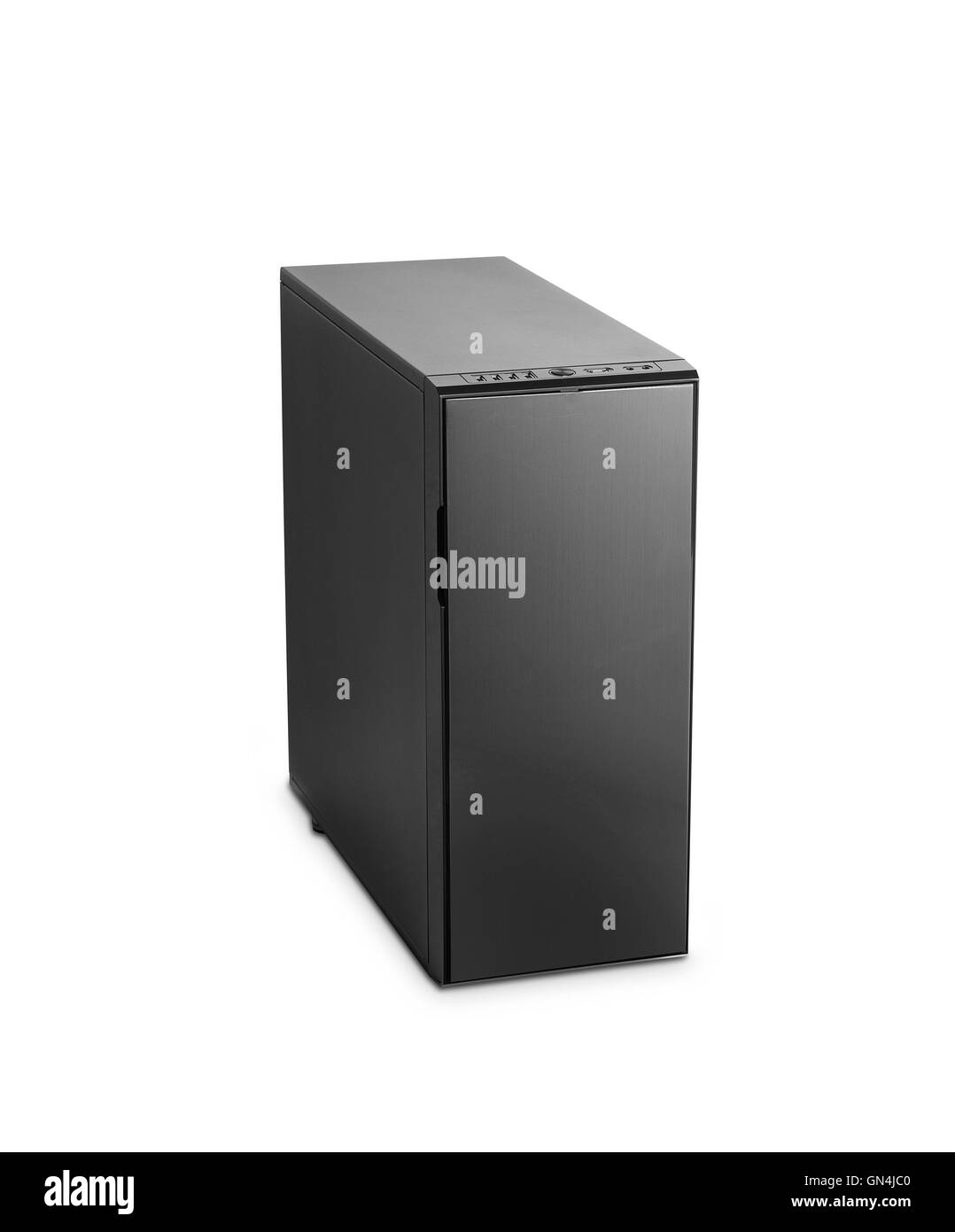 Boîtier de l'ordinateur noir isolated on white Banque D'Images