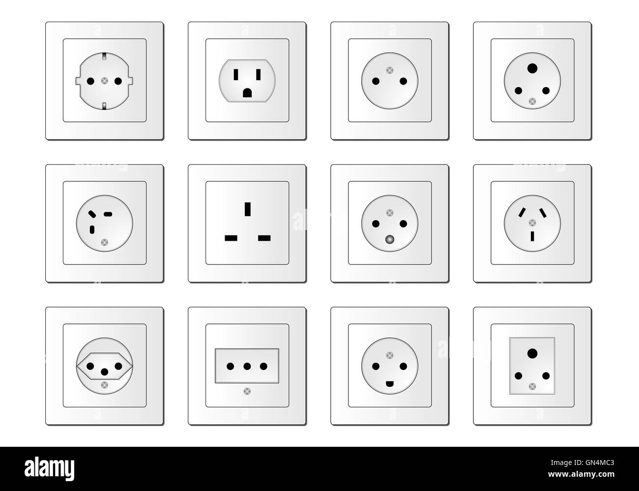 Prises électriques stylisé Banque D'Images