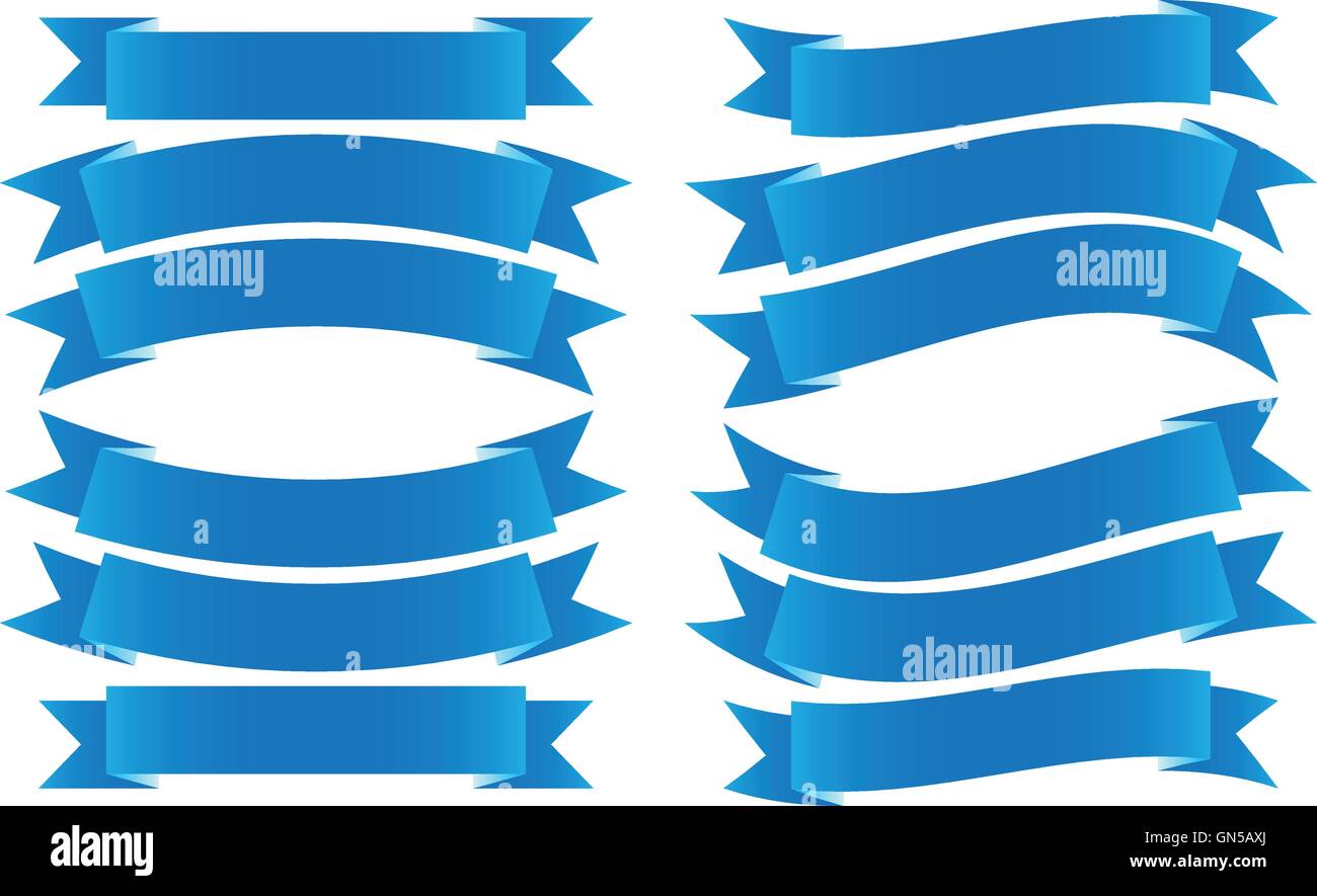 Bannière de ruban bleu Illustration de Vecteur