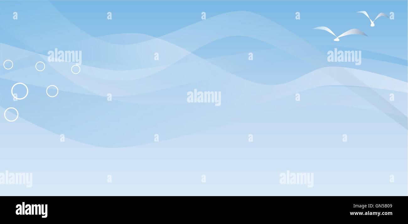 Un ciel bleu avec des oiseaux comme une image d'arrière-plan Illustration de Vecteur
