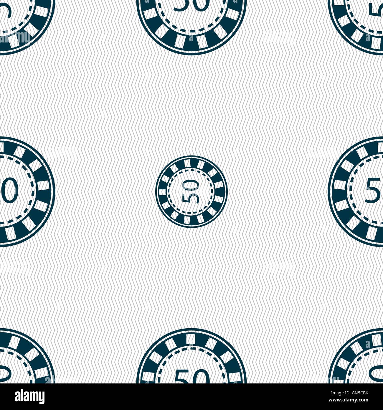 L'icône Casino signe. Motif géométrique transparente avec la texture. Vector Illustration de Vecteur