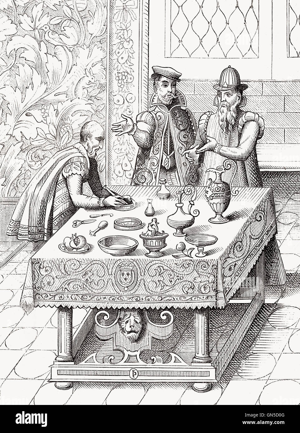 Les médecins du roi français du 16e siècle, la médecine de fabrication Banque D'Images