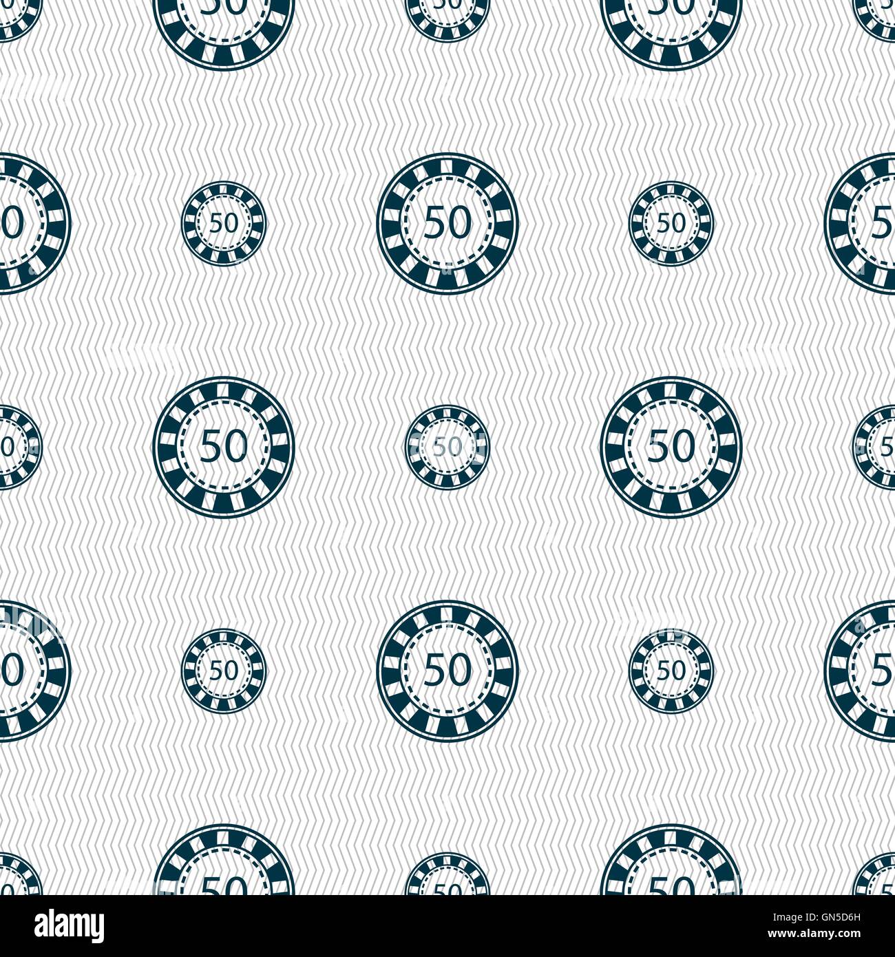 L'icône Casino signe. Motif géométrique transparente avec la texture. Vector Illustration de Vecteur