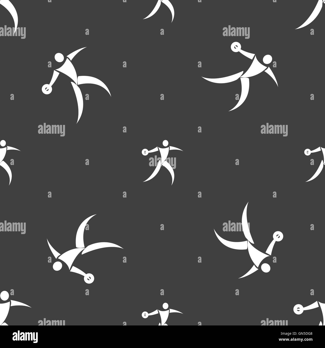 L'icône lanceur de disque signe. Motif transparente sur un fond gris. Vector Illustration de Vecteur