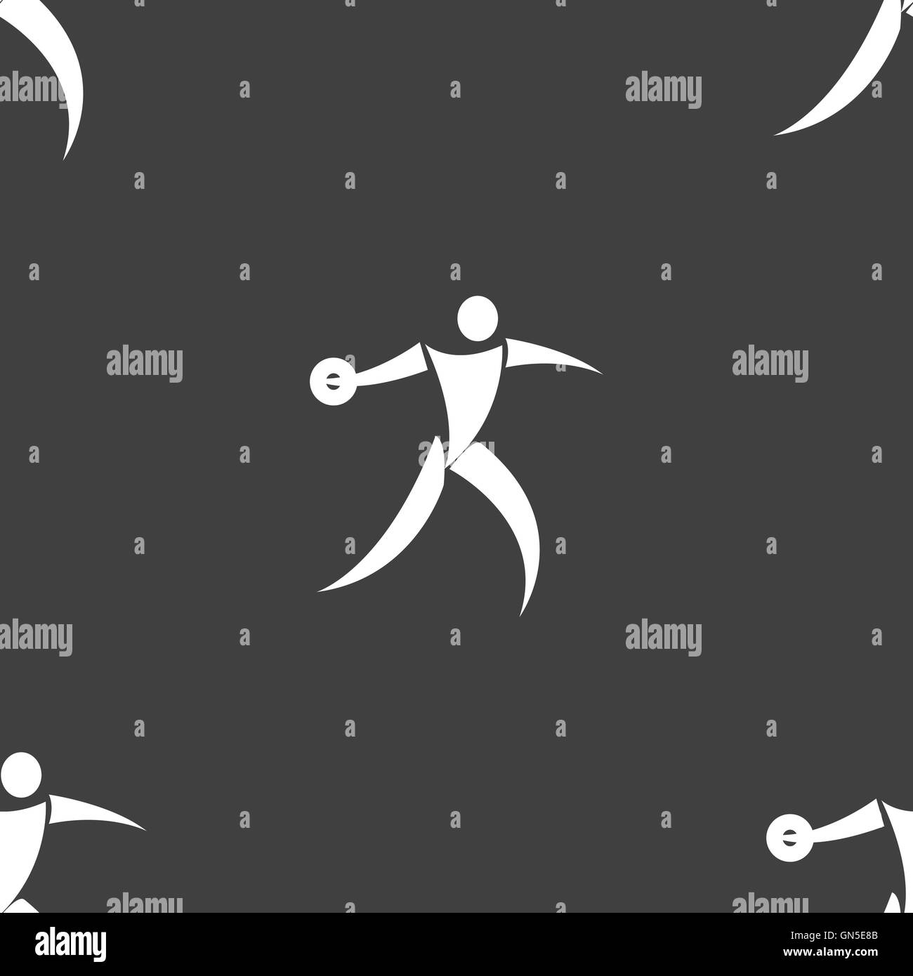 L'icône lanceur de disque signe. Motif transparente sur un fond gris. Vector Illustration de Vecteur