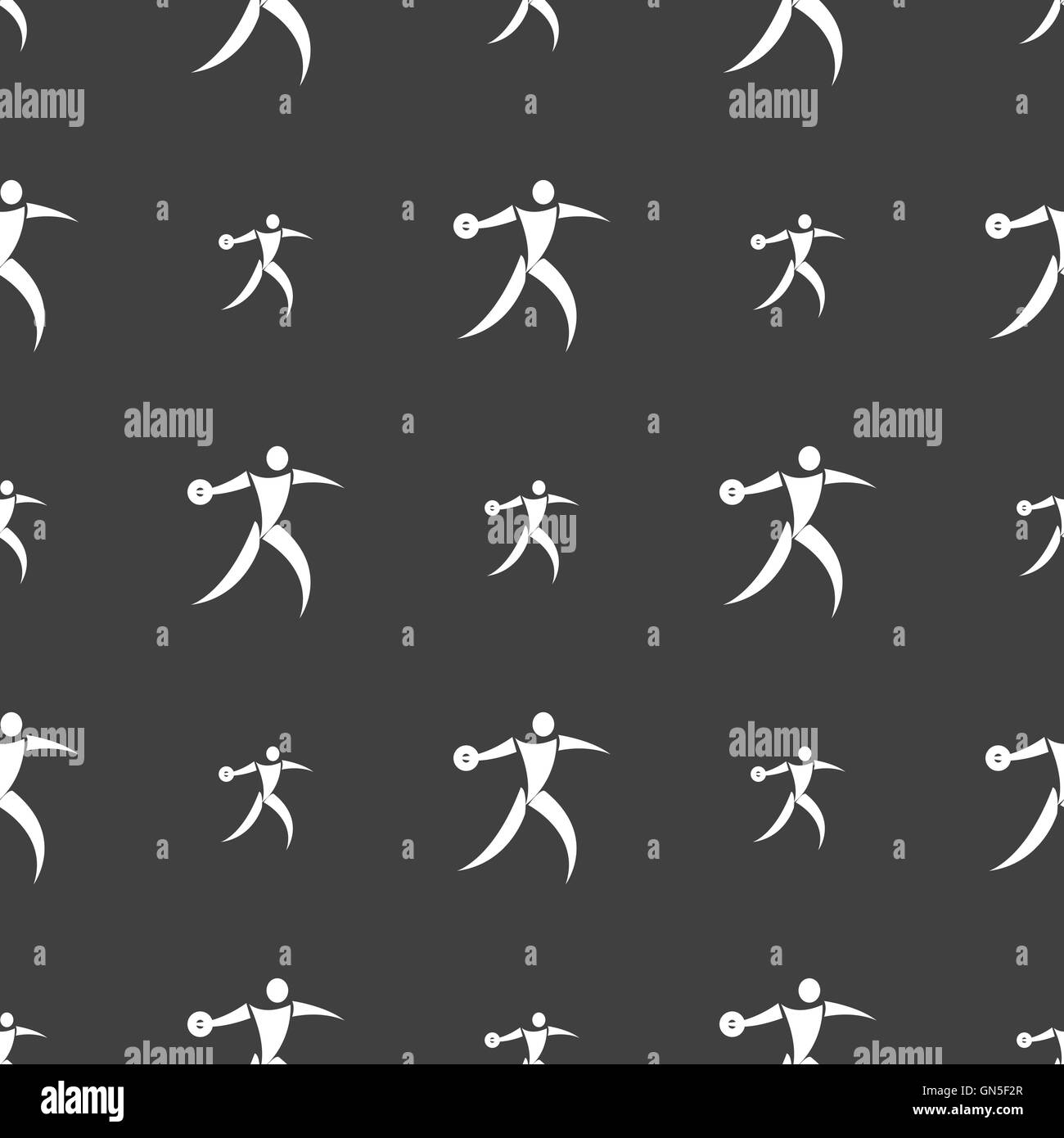 L'icône lanceur de disque signe. Motif transparente sur un fond gris. Vector Illustration de Vecteur