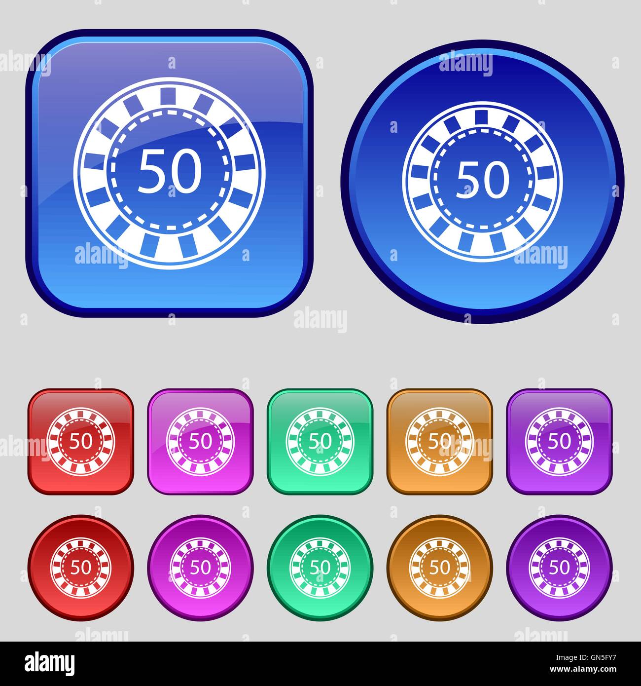 L'icône Casino signe. Une série de douze boutons vintage pour votre conception. Vector Illustration de Vecteur