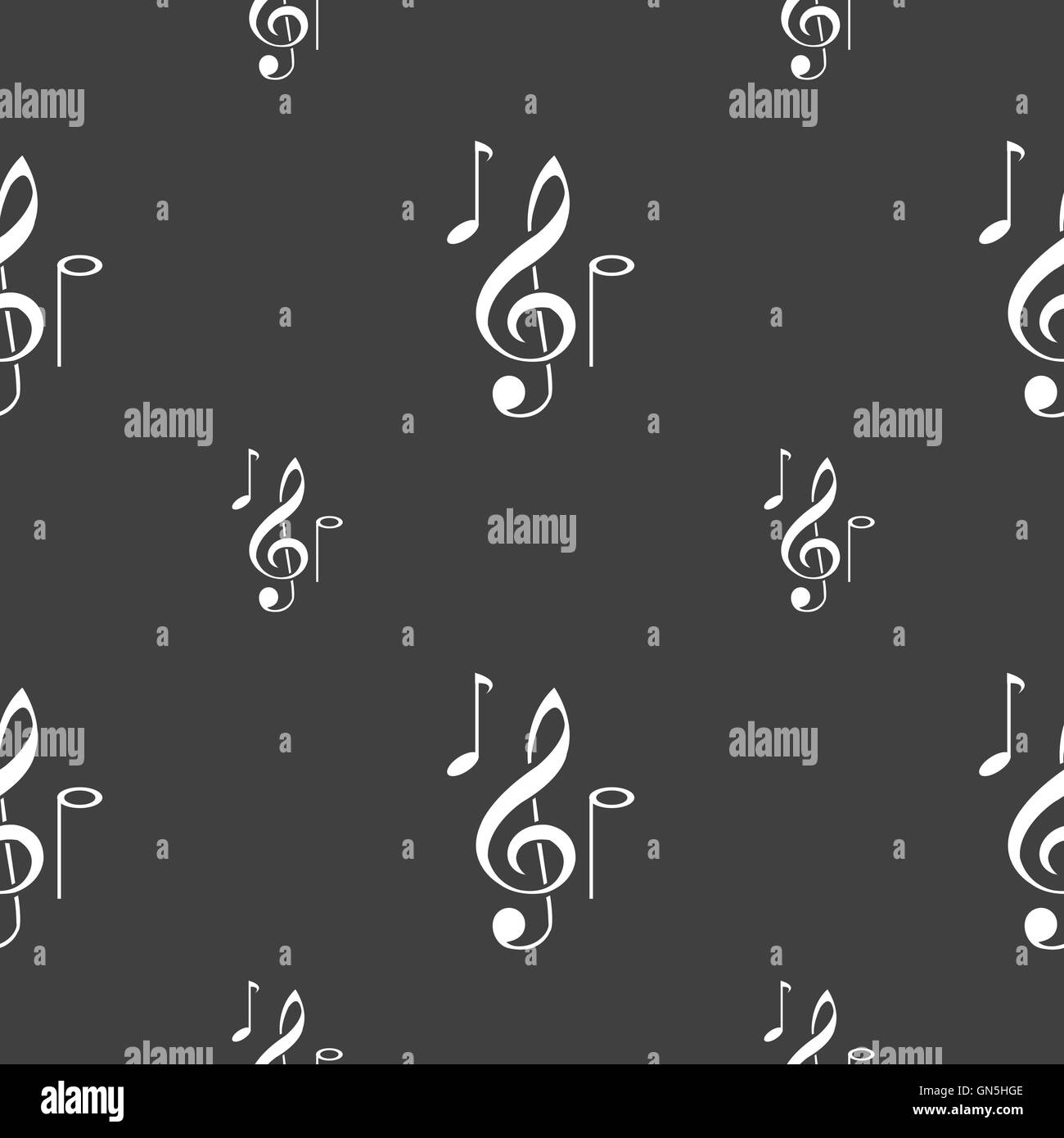 Des notes de musique se déconnecter icône. Motif transparente sur un fond gris. Vector Illustration de Vecteur