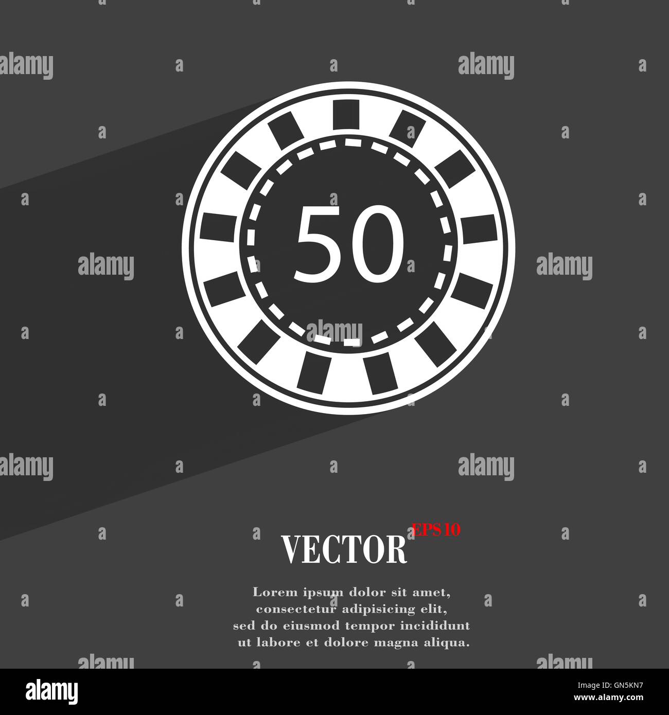 Jetons de jeu moderne télévision symbole web design avec ombre portée et de l'espace pour votre texte. Vector Illustration de Vecteur