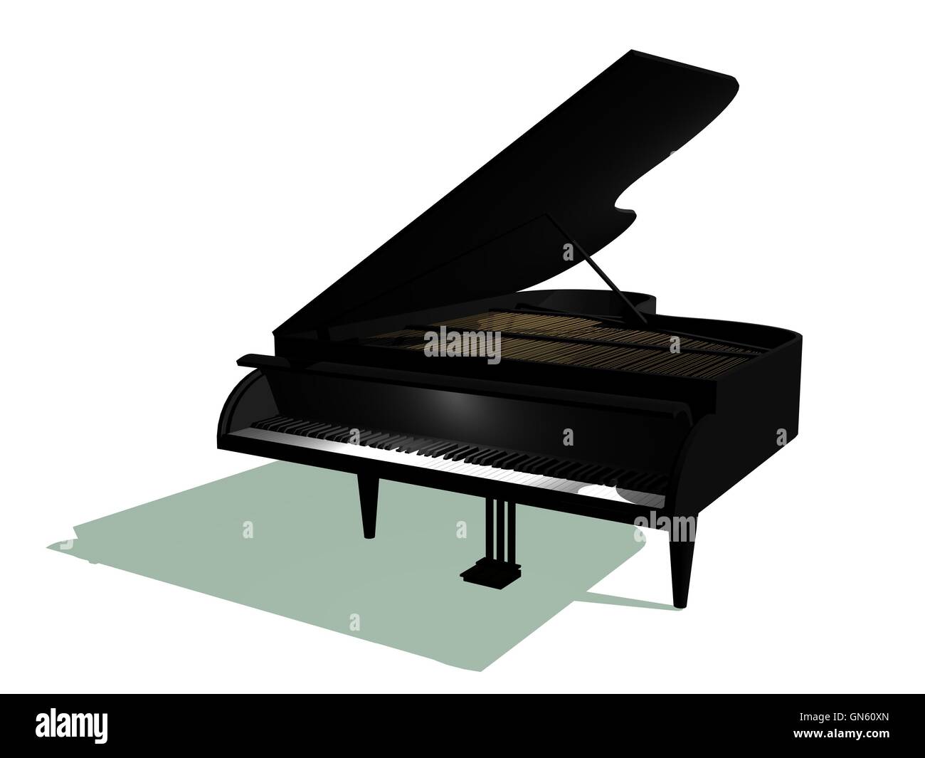 Piano noir Banque D'Images